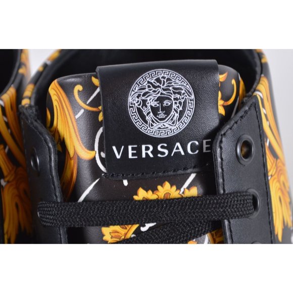 NEW Versace Men\'s Leather BAROQUE Medusa High Top Sneakers Shoes 40 7 main image 10